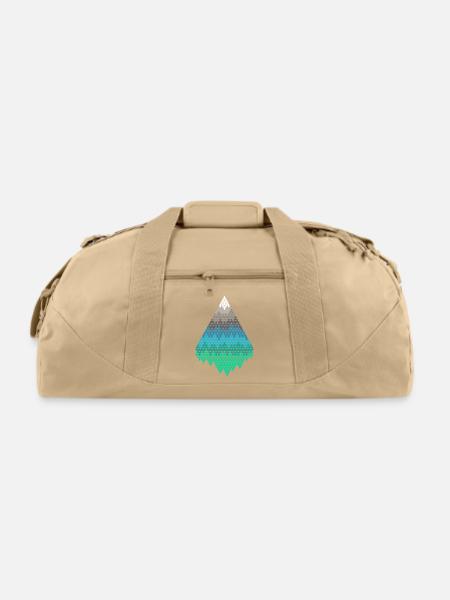 Geometric Mountain Gradient - Recycled Duffel Bag - beige