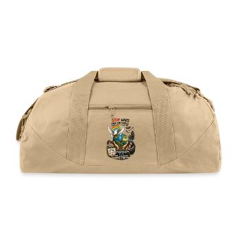 Peaceful Unity: Heal the World - Recycled Duffel Bag - beige - Front