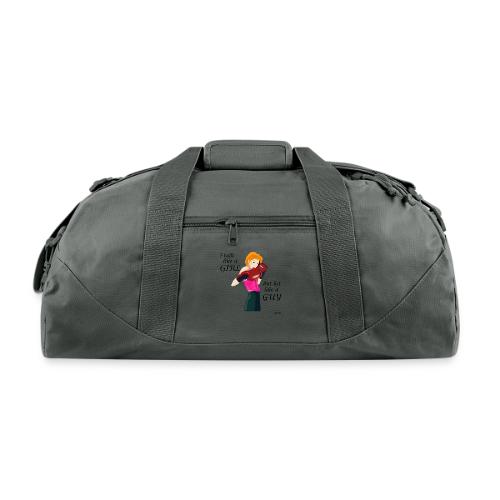 Blonde - I talk like a girl but hit like a guy - Recycled Duffel Bag