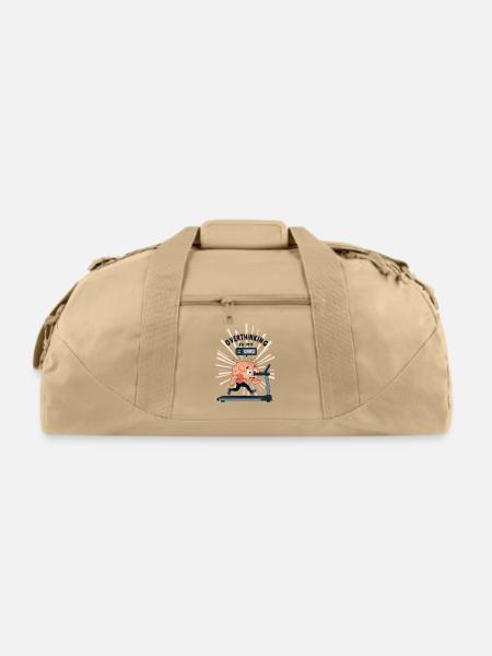 Overthinking Is My Cardio - Recycled Duffel Bag - beige