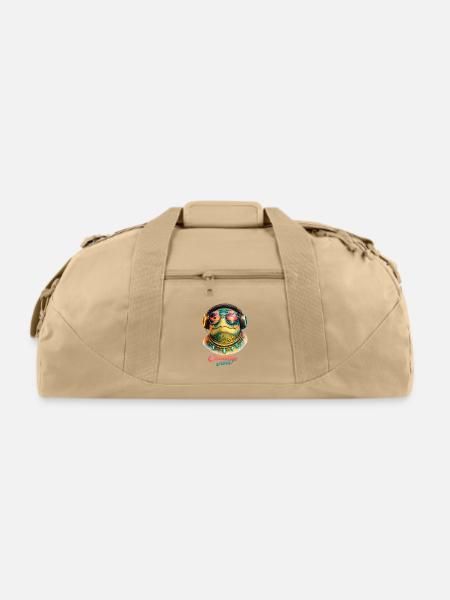 Turtle DJ Sunset Vibe - Recycled Duffel Bag - beige