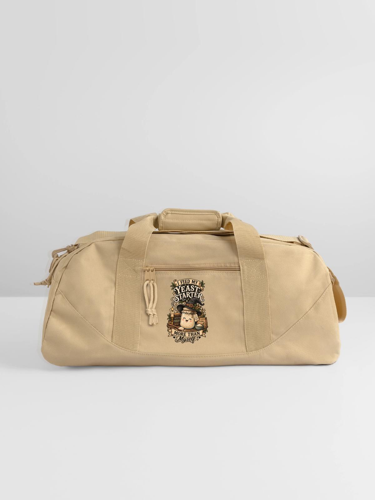 Sourdough Baking Witch Tee - Recycled Duffel Bag - beige - Front