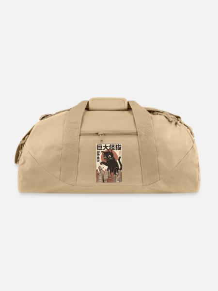 Kaiju Cat Catzilla - Recycled Duffel Bag - beige