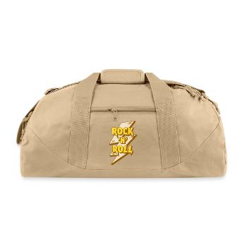Rock'N'Roll Sign With Lightning Bolt - Recycled Duffel Bag - beige - Front