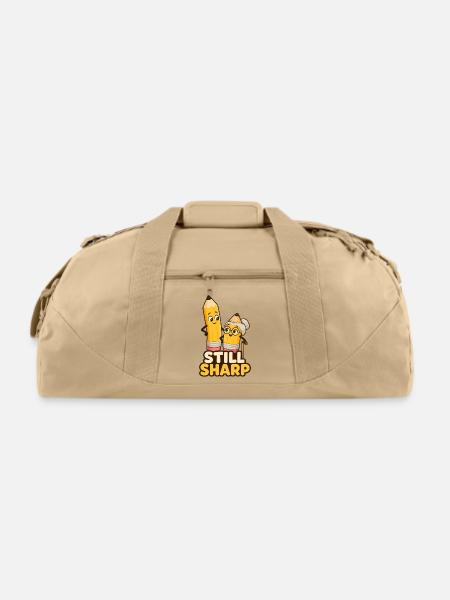 Still Sharp Retirement Pencil Humor - Recycled Duffel Bag - beige