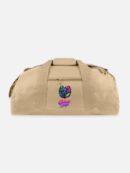 Neon Space Bunny Astronaut - Recycled Duffel Bag - beige