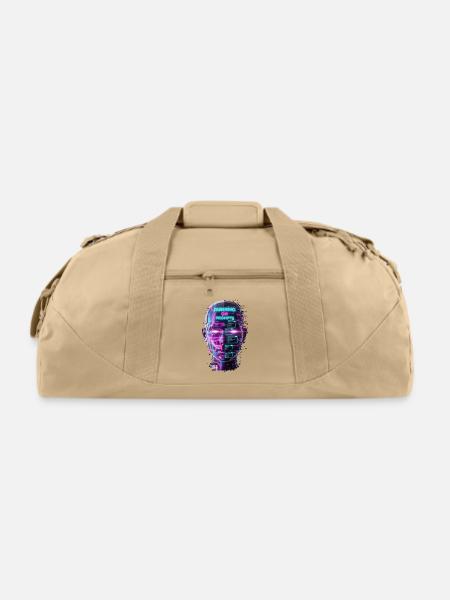 Neon Prompts AI Head - Recycled Duffel Bag - beige