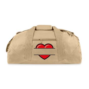 Heart Symbol (Add Text / Present / Gift / Love) - Recycled Duffel Bag - beige - Front