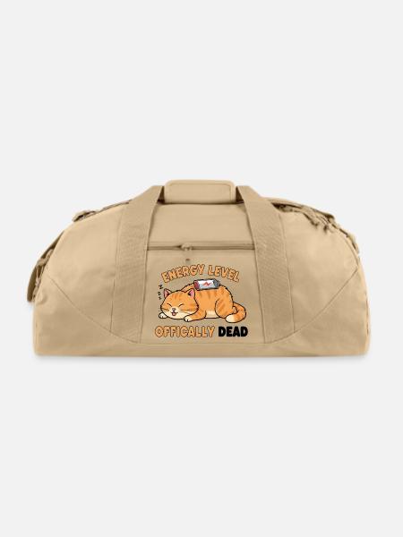 Energy Level Officially Dead Cat - Recycled Duffel Bag - beige
