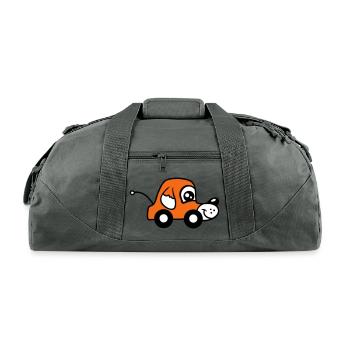 Dog Car Toy Remote-Controlled Driving Wheels Sweet - Recycled Duffel Bag - charcoal - Front