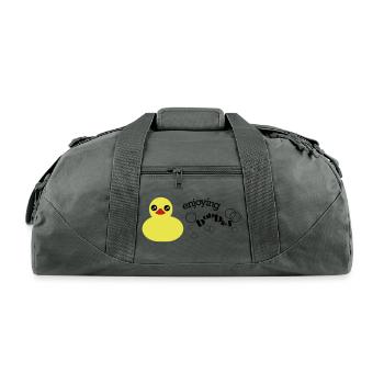 Rubber duck enjoying bubbles - Recycled Duffel Bag - charcoal - Front
