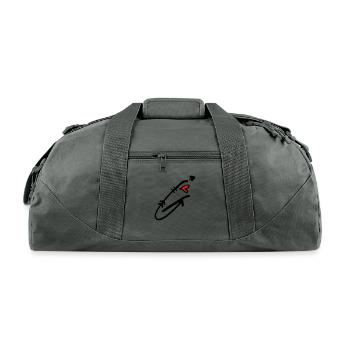 Letter G with arrow heart - Recycled Duffel Bag - charcoal - Front
