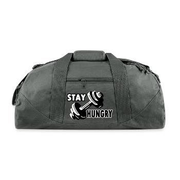 Stay Hungry - Recycled Duffel Bag - charcoal - Front
