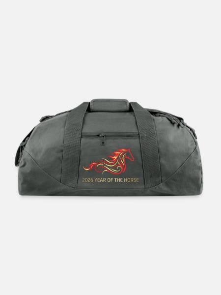 2026 Fire Horse Zodiac Shirt – Chinese New Year Gi - Recycled Duffel Bag - charcoal