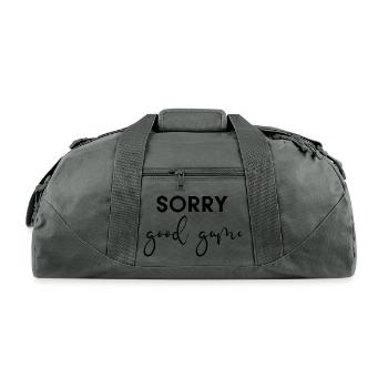 Sorry Good Game - Recycled Duffel Bag - charcoal - Front