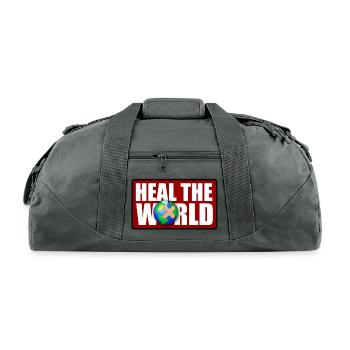 Heal the world - Recycled Duffel Bag - charcoal - Front