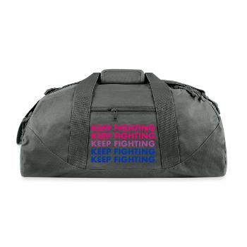 Keep Fighting Bi Pride - Recycled Duffel Bag - charcoal - Front
