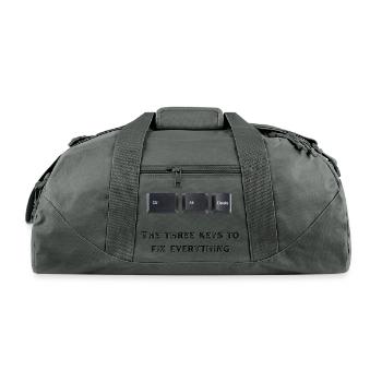 CTR + DEL + ALT: RESTART for Enthusiasts and Geeks - Recycled Duffel Bag - charcoal - Front