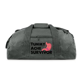 Tummy Ache Survivor - Recycled Duffel Bag - charcoal - Front