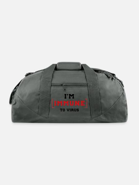 I m Immune To Virus Motivational Quotes Quarantine - Recycled Duffel Bag - charcoal
