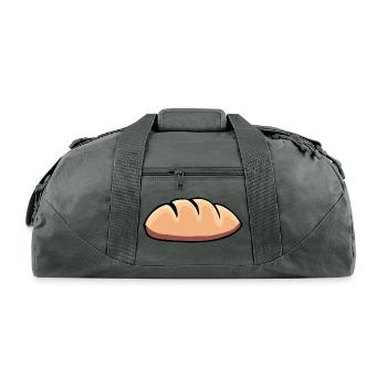food loaf of bread - Recycled Duffel Bag - charcoal - Front