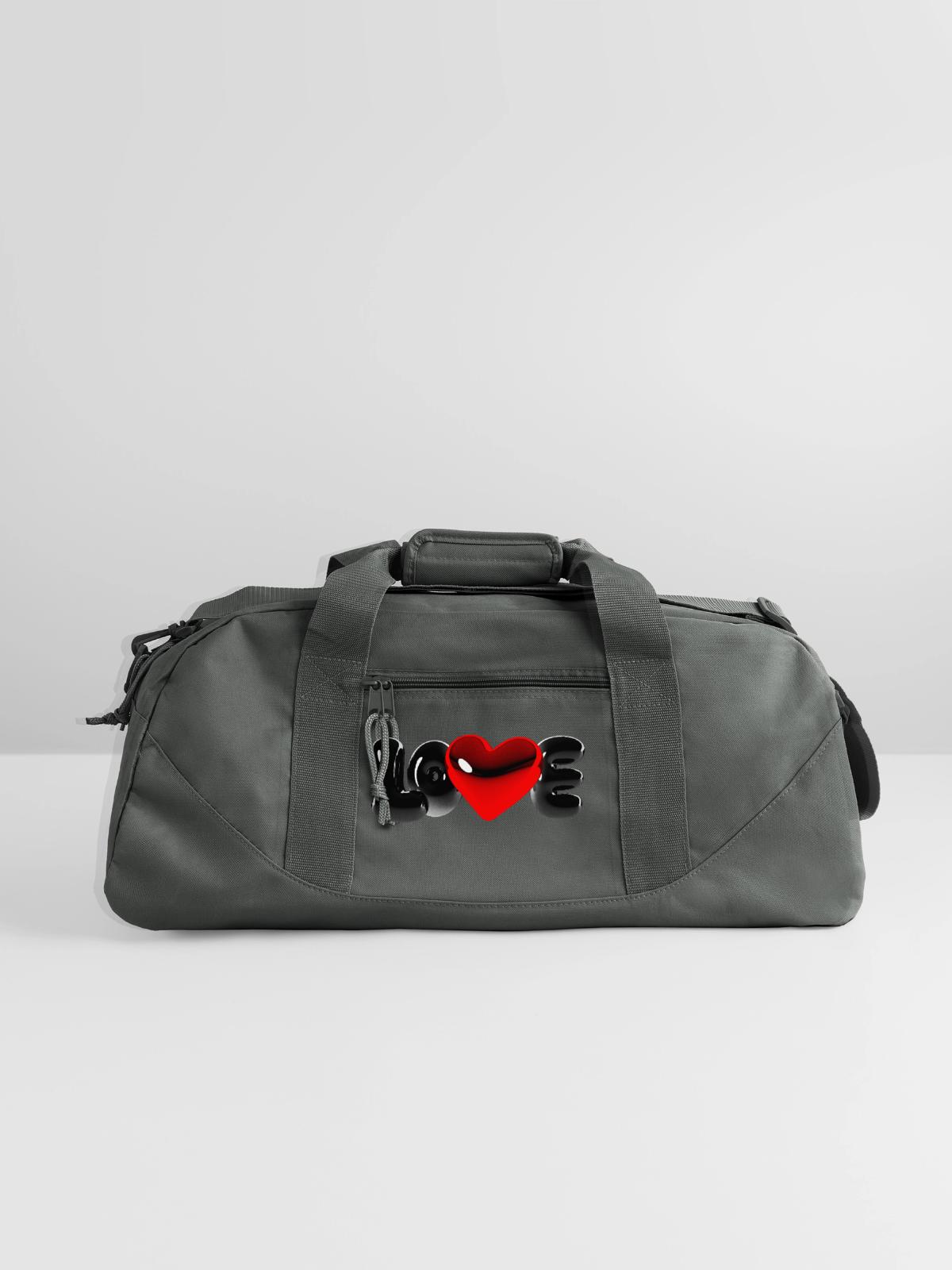Love Bubble - Recycled Duffel Bag - charcoal - Front