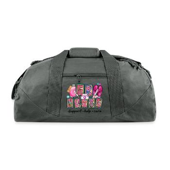 Emergency Nurse support - Recycled Duffel Bag - charcoal - Front