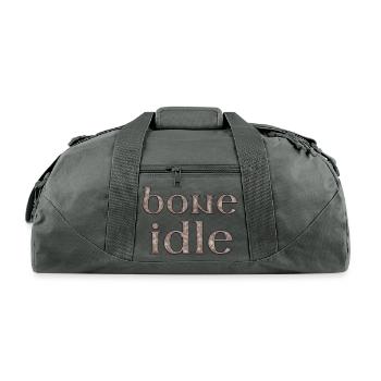 Bone Idle Bone Letters - Recycled Duffel Bag - charcoal - Front