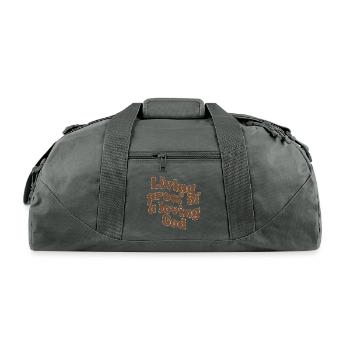 Living Proof Of A Loving God - Recycled Duffel Bag - charcoal - Front