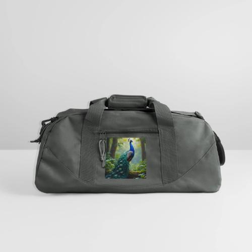 Majestic Peacock in Enchanted Forest - Recycled Duffel Bag