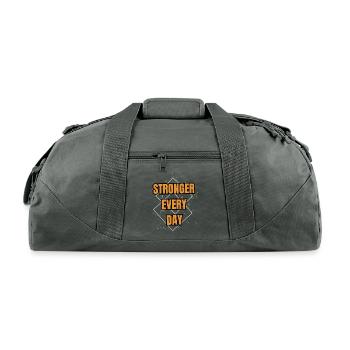 Stronger Every Day Diamond Glyphs - Recycled Duffel Bag - charcoal - Front