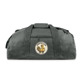 Rooster Club Circular Badge - Recycled Duffel Bag - charcoal - Front