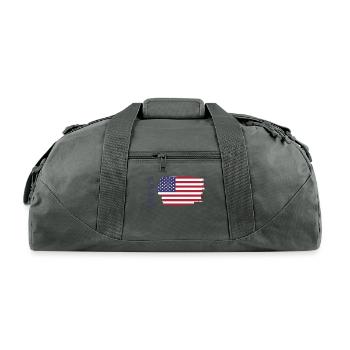 T shirt screen printing with a brush design flag - Recycled Duffel Bag - charcoal - Front