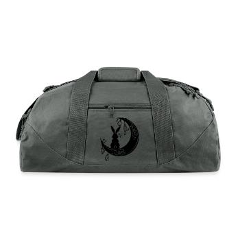 Black Rabbit And Half Moon - Recycled Duffel Bag - charcoal - Front