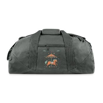 Carousel Horse Design - Recycled Duffel Bag - charcoal - Front