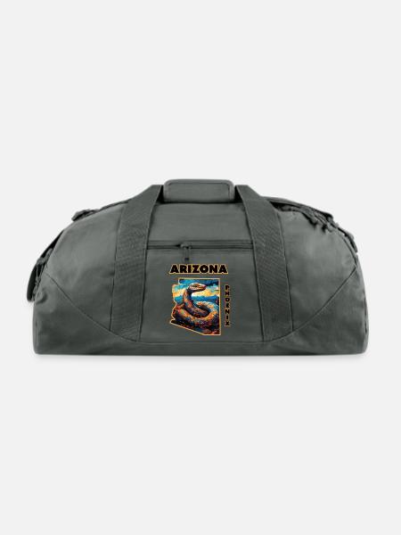 Arizona Wildlife - Rattlesnake - Recycled Duffel Bag - charcoal