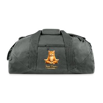 Zen Cat Inner Peace Pending - Recycled Duffel Bag - charcoal - Front