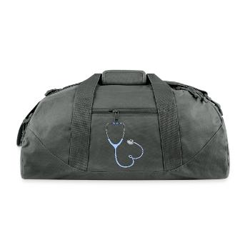 DESIGNBlue heart stethoscope - Recycled Duffel Bag - charcoal - Front