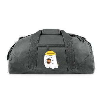 Bubble Tea Ghost - Recycled Duffel Bag - charcoal - Front