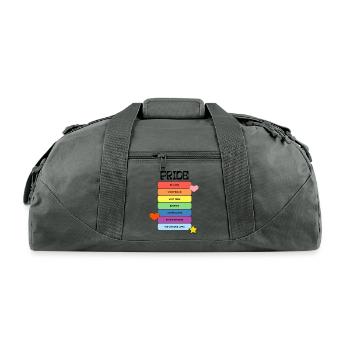 Pride Rainbow Bubbles - Recycled Duffel Bag - charcoal - Front