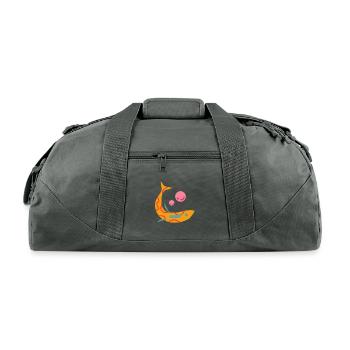 Moonlit Bubbles Abstract - Recycled Duffel Bag - charcoal - Front