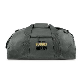 The Bubbly Bride Wedding - Recycled Duffel Bag - charcoal - Front