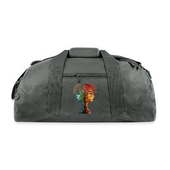 Spring and Fall seasons on the tree of life - Recycled Duffel Bag - charcoal - Front