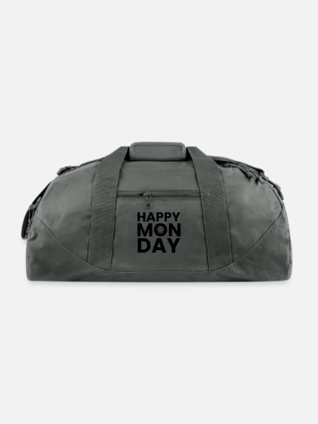 happy monday - Recycled Duffel Bag - charcoal