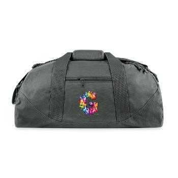 alphabet G - Recycled Duffel Bag - charcoal - Front
