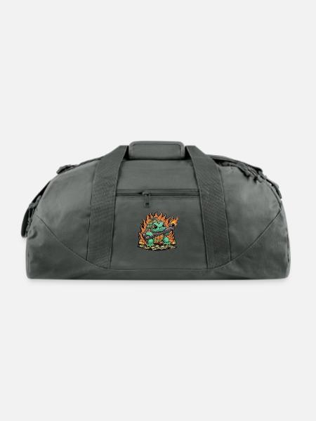 Funny Turtle Funny Animal - Recycled Duffel Bag - charcoal