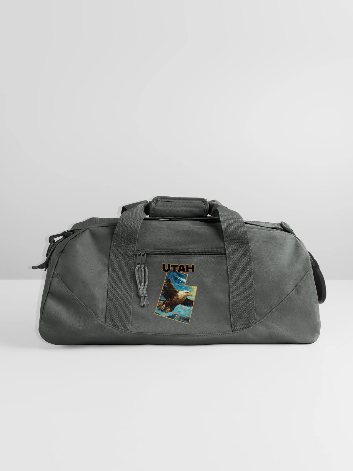 Utah Wildlife - eagle - Recycled Duffel Bag - charcoal - Front