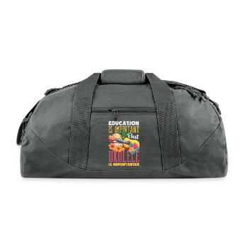 It Is A Good Day To Play Ukulele Hawaiian Player - Recycled Duffel Bag - charcoal - Front