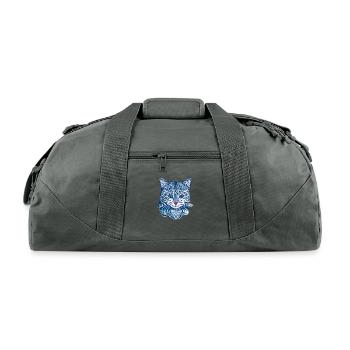 A beautiful, small blue cat. Innovative and fresh - Recycled Duffel Bag - charcoal - Front