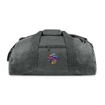 Group of Colorful Bubbly Mushrooms - Recycled Duffel Bag - charcoal - Front